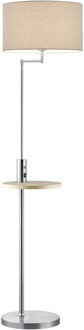 LED Vloerlamp - Trion Cliso - E27 Fitting - Rond - Mat Nikkel - Aluminium Zilverkleurig