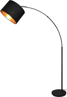 LED Vloerlamp - Trion Corry - E27 Fitting - Rond - Mat Zwart - Aluminium