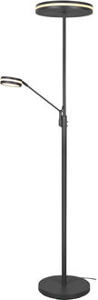 LED Vloerlamp - Trion Franco - 41.5W - Aanpasbare Kleur - Dimbaar - Rond - Mat Antraciet - Aluminium Grijs