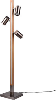 LED Vloerlamp - Trion Harley - GU10 Fitting - 3000K - Warm Wit - 4-lichts - IP20 - Schakelaar - Mat Nikkel - Metaal