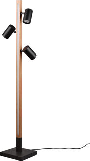 LED Vloerlamp - Trion Harley - GU10 Fitting - 3000K - Warm Wit - 4-lichts - IP20 - Schakelaar - Mat Zwart - Metaal