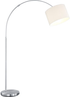 LED Vloerlamp - Trion Hotia - E27 Fitting - Verstelbaar - Rond - Mat Wit - Aluminium