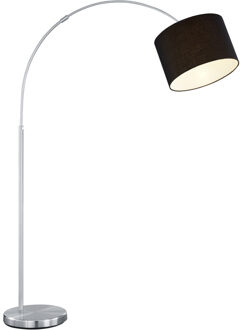 LED Vloerlamp - Trion Hotia - E27 Fitting - Verstelbaar - Rond - Mat Zwart - Aluminium