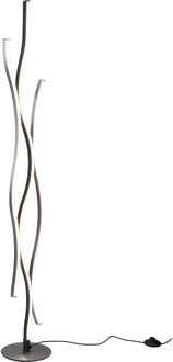 LED Vloerlamp - Trion Lazo - 28W - Aanpasbare Kleur - Dimbaar - Geborsteld Aluminium - Metaal Zeer Warm Wit;Warm wit;Natuurlijk wit