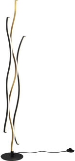 LED Vloerlamp - Trion Lazo - 28W - Aanpasbare Kleur - Dimbaar - Mat Messing - Metaal Zeer Warm Wit;Warm wit;Natuurlijk wit