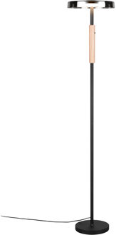 LED Vloerlamp - Trion Loti - 15W - Warm Wit 3000K - Aanraakschakelaar - Mat Zwart - Metaal