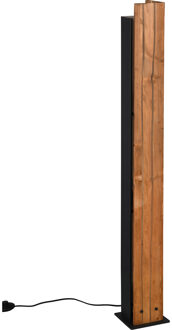 LED Vloerlamp - Trion Nuri - 3 Lichtpunten - E27 Fitting - Vierkant - Bruin - Metaal