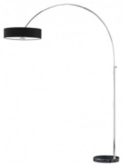 Led Vloerlamp - Trion Perezon - E27 Fitting - 3-lichts - Rond - Mat Chroom/zwart - Aluminium