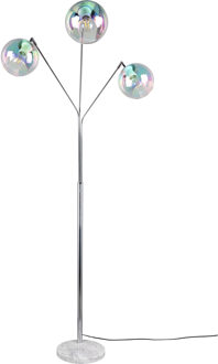 LED Vloerlamp - Trion Tonton - E27 Fitting - 3-lichts - IP20 - Schakelaar - Chroom - Metaal