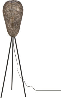 LED Vloerlamp - Trion Ziya - 1 Lichtpunt - E27 Fitting - Rond - Oud Brons - Metaal