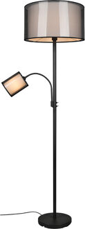 LED Vloerlamp - Vloerverlichting - Trion Bidon - E27 Fitting - 1-lichts - Rond - Mat Zwart - Aluminium - Tot 60W