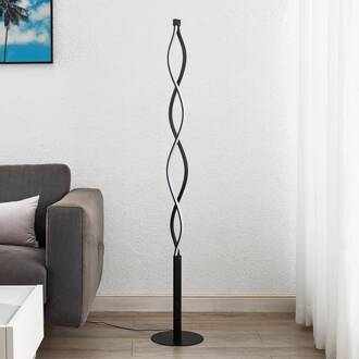 LED vloerlamp Welina, zwart, 150 cm, dimbaar zwart mat