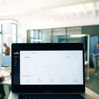 LED vloerlamp Yara.double 4.000 K, BT, LTX, zwart zwart, mat