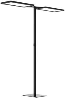 LED vloerlamp Yara.double CCT, BT, PIR, zwart zwart, mat