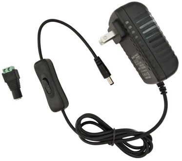 Led Voeding Adapter met Inline op uit Schakelaar voor 12V 3528 Led Light Strip (8.2ft maxlength) of 5630 5050 Led Strip ST332 AU plug