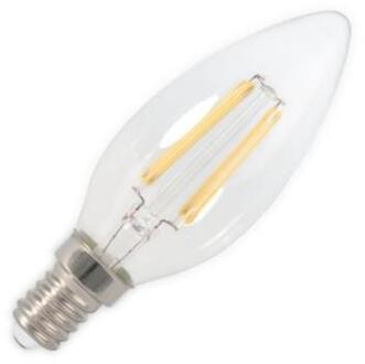 LED volglas Filament Kaarslamp 220-240V 2,0W 200lm E14 B35, Helder 2700K CRI80 Transparant