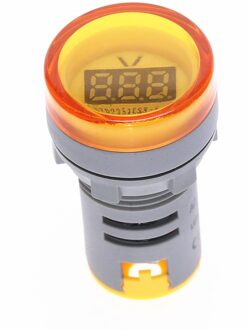 Led Voltmeter Signaal Lichten Digitale Display Gauge Volt Voltage Meter Indicator Lamp Tester Meetbereik Ac 20-500V geel