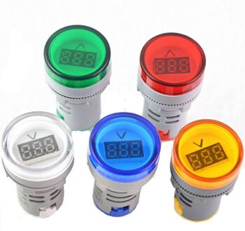 Led Voltmeter Signaal Lichten Digitale Display Gauge Volt Voltage Meter Indicator Lamp Tester Meetbereik Ac 20-500V Rood