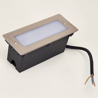 LED wand inbouwlamp Holly, 17 cm, roestvrij staal roestvrij staal, wit transparant