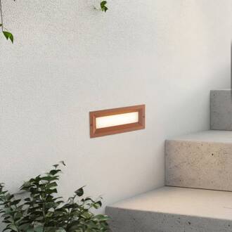 LED wand inbouwlamp Lachlain, roest, 25 cm, IP65 roestbruin, wit