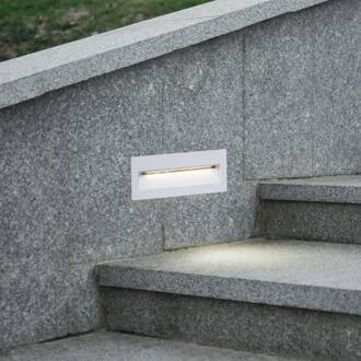 LED wand inbouwlamp Loya, 23 x 8 cm, wit, IP54 wit mat