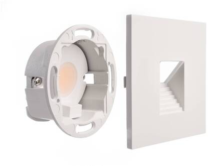 LED wand inbouwlamp SET Alwaid, wit 8 x 8 cm, niveau 2.700 K verkeerswit RAL 9016