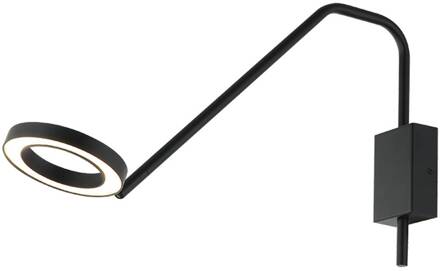 LED wandlamp 22042, arm bewegelijk, mat zwart