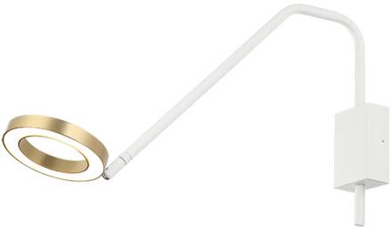 LED wandlamp 22043 arm bewegelijk mat wit/goud mat wit, mat goud