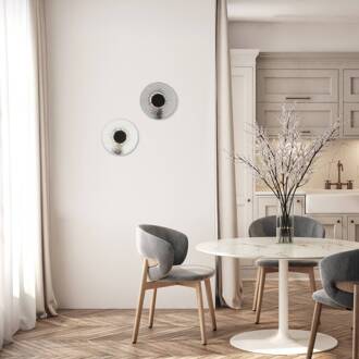 LED wandlamp 23077, helder, glas, Ø 28 cm, 3.000 K zwart, helder