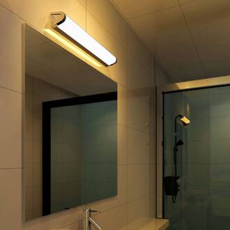 LED wandlamp 511106 voor spiegel, met schakelaar chroom, chroom mat, wit opaal