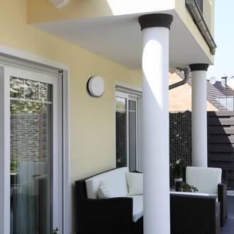 LED wandlamp 6307 antraciet, IP65, Ø 19 cm antraciet, wit opaal