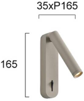 LED wandlamp Abriel, beige, uitsteek 16 cm, metaal