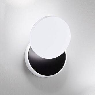 LED wandlamp Ara met leesspot, wit-zwart wit, zwart