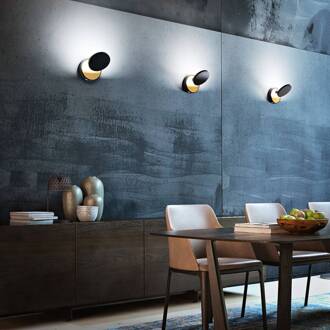 LED wandlamp Ara met leesspot, zwart-goud zwart, goud