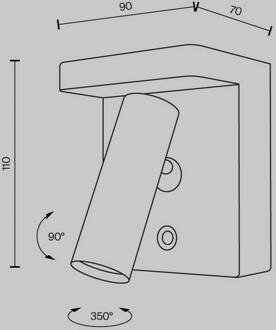 LED wandlamp Aron, wit, dimbaar, draaibaar