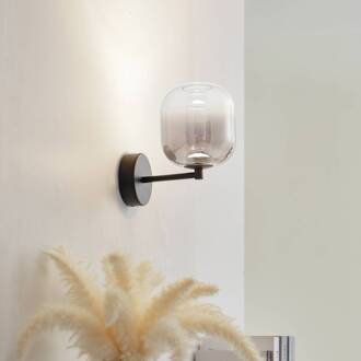 LED wandlamp Avelina, rookgrijs rookgrijs, zwart