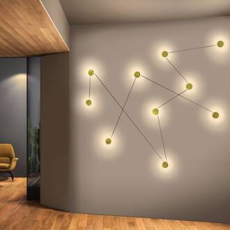 LED wandlamp Azou, driedelig, zwart, marmer