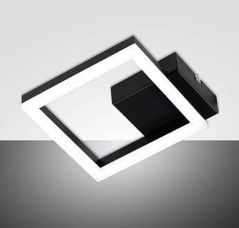 LED wandlamp Bard, zwart, 17 x 17 cm, metaal, dimbaar