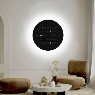 LED wandlamp BLADE O'CLOCK, zwart, Ø 59 cm Metalen wandklok
