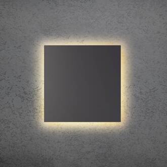 LED wandlamp BLADE Q, antraciet, 34 x 34 cm, metaal, dimbaar