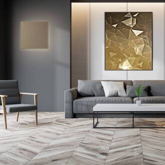 LED wandlamp BLADE Q, taupe, 34 x 34 cm, metaal, dimbaar