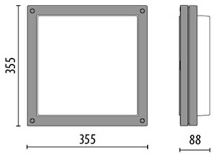 LED wandlamp Bliz Square 40, 3.000K, wit