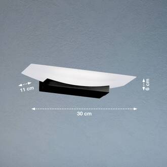 LED wandlamp Bowl TW CCT breedte 30 cm, zwart zandzwart, wit gesatineerd