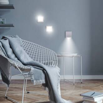 LED wandlamp Box 8, wit, 7,5x7,5cm