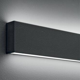 LED wandlamp Box W2 bi-emissie, B 91,9 cm, zwart, 2700 K