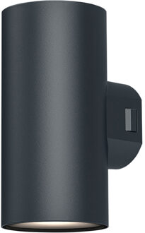 LED Wandlamp - Brinton Victa - Up & Down - 18W 1780lm - Helder/Koud Wit 6000K - Voor Buiten en Binnen - Waterdicht IP65 - Rond - Antraciet