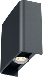 LED Wandlamp - Brinton Victo - Up & Down - 2W 180lm - Aanpasbare Lichtkleur CCT - Voor Buiten en Binnen - Waterdicht Grijs