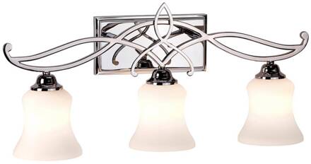LED wandlamp Brooke, 3-lamps chroom, wit
