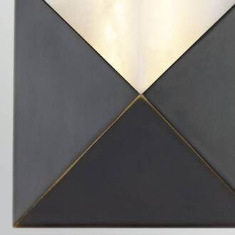 LED wandlamp CAESAR, brons, hoogte 31 cm, metaal/albast brons, crèmewit gemarmerd