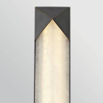 LED wandlamp CAESAR, brons, hoogte 64 cm, metaal/alabaster brons, crèmewit gemarmerd